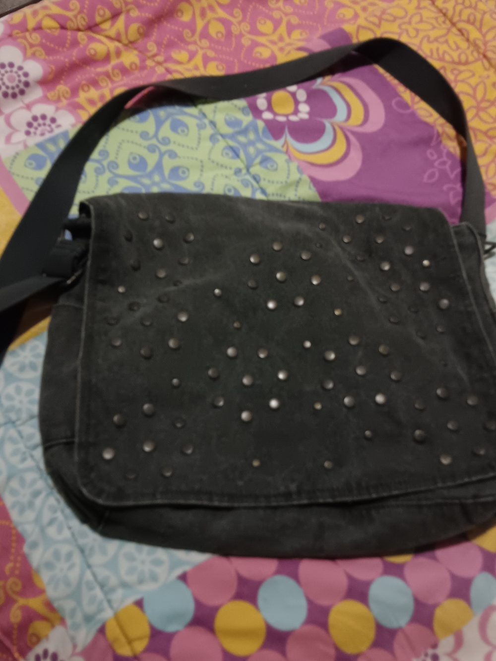 Old Navy 🎂 Studded Dark Demin Messenger Bag